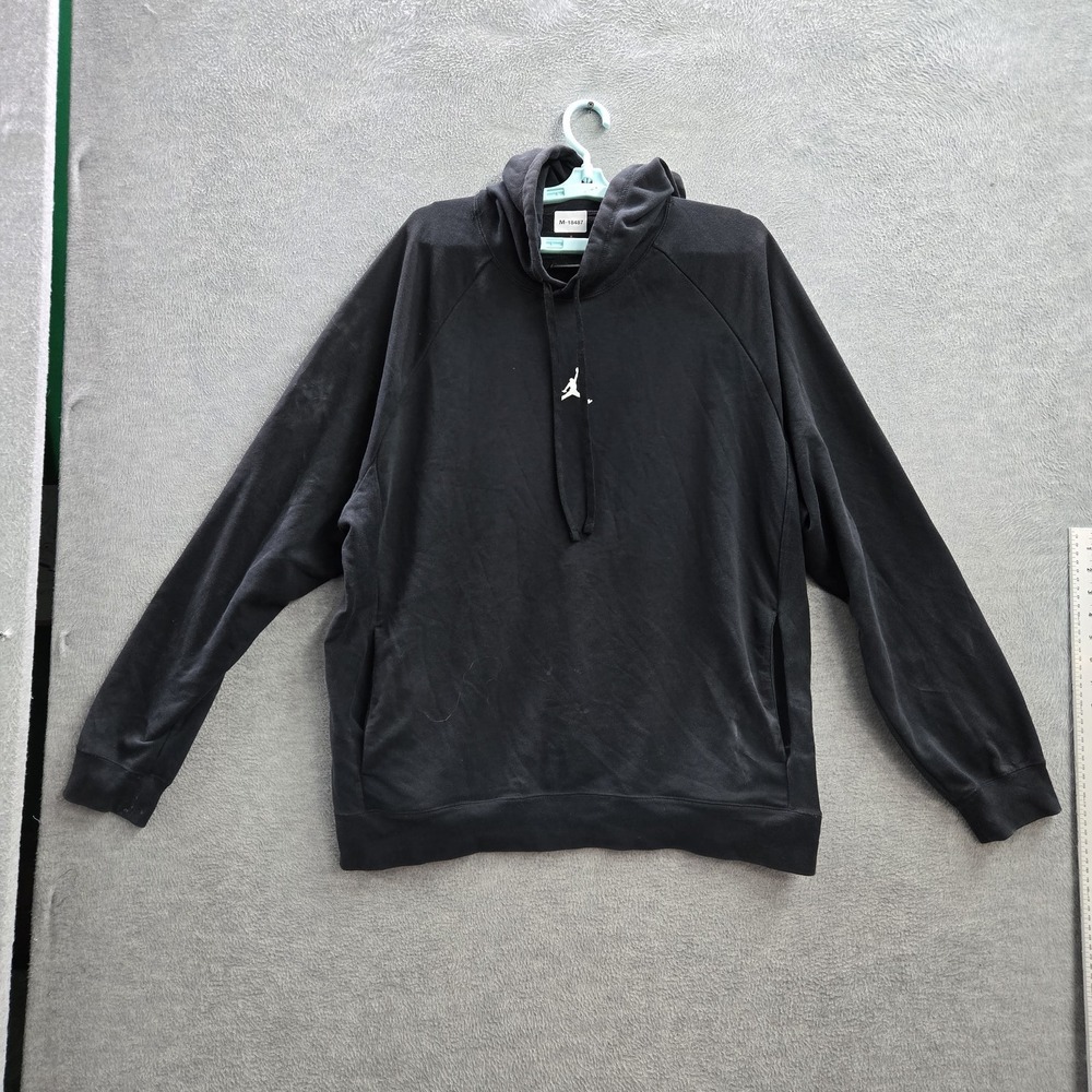 Jordan Men Hoodie XL Black DQ7327-010 Center Jumpman Logo Long Sleeve READ